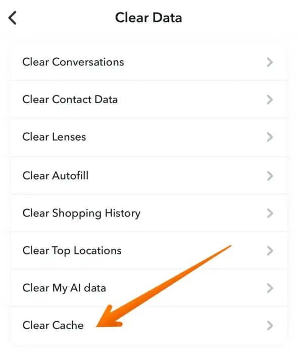 Effacer les données du cache Snapchat