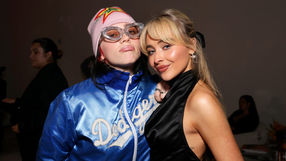 HOLLYWOOD, CALIFORNIA - DECEMBER 02: (L-R) Billie Eilish and Sabrina Carpenter attend Variety's Hitmakers presented by Sony Audio on December 02, 2023 in Hollywood, California. (Photo by Rodin Eckenroth/Variety via Getty Images)