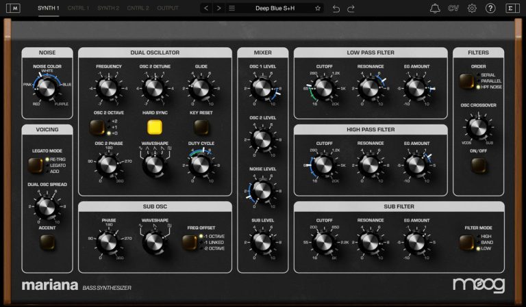 Moog Mariana est un synthétiseur virtuel destiné à sonder les profondeurs des basses