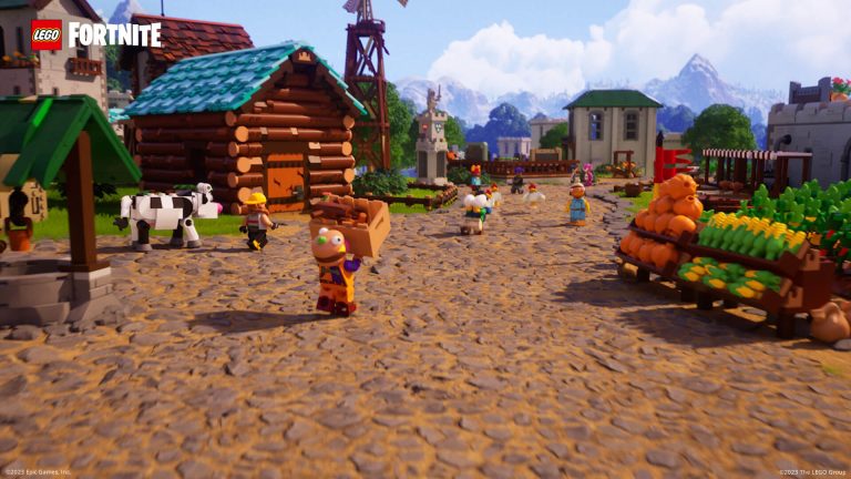 A village in LEGO Fortnite.