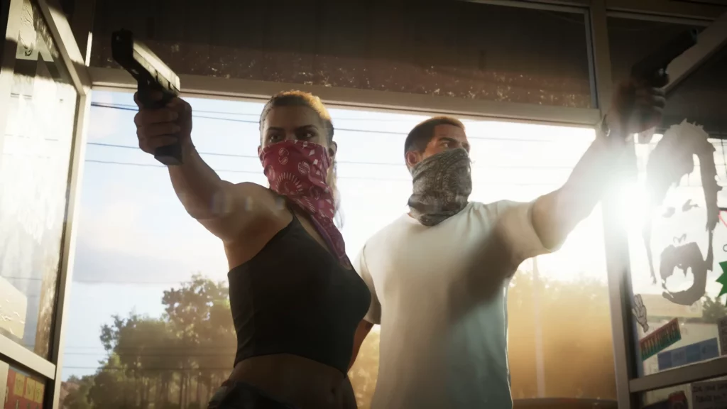 Lucia et Jason dans le rôle du duo Bonnie et Clyde (Image de Rockstar Games)