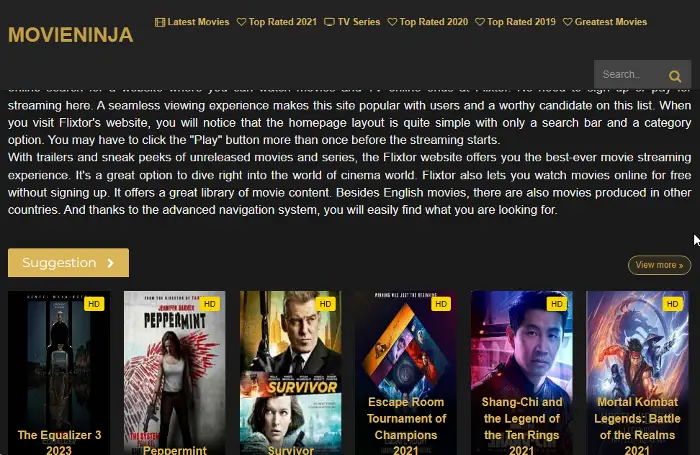 Meilleurs sites alternatifs pour myflixer.to