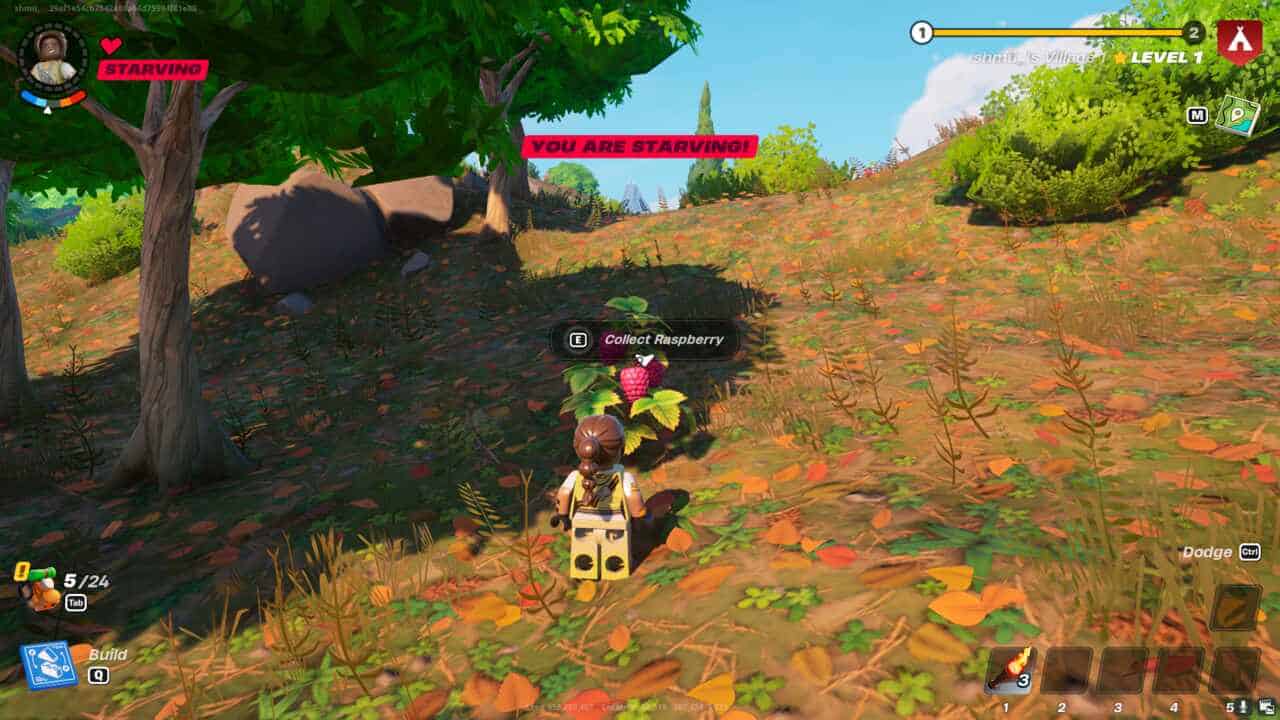 LEGO Fortnite vous avez faim : Récupérer une framboise dans un buisson