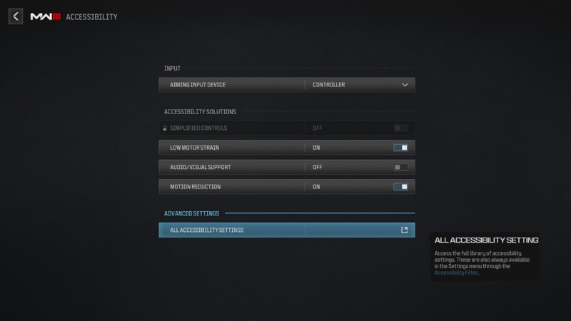 Fonctionnalités des paramètres d’accessibilité de Call of Duty Modern Warfare III 