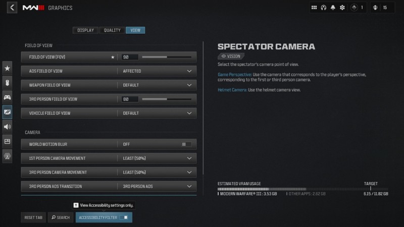 Fonctionnalités des paramètres d’accessibilité de Call of Duty Modern Warfare III 