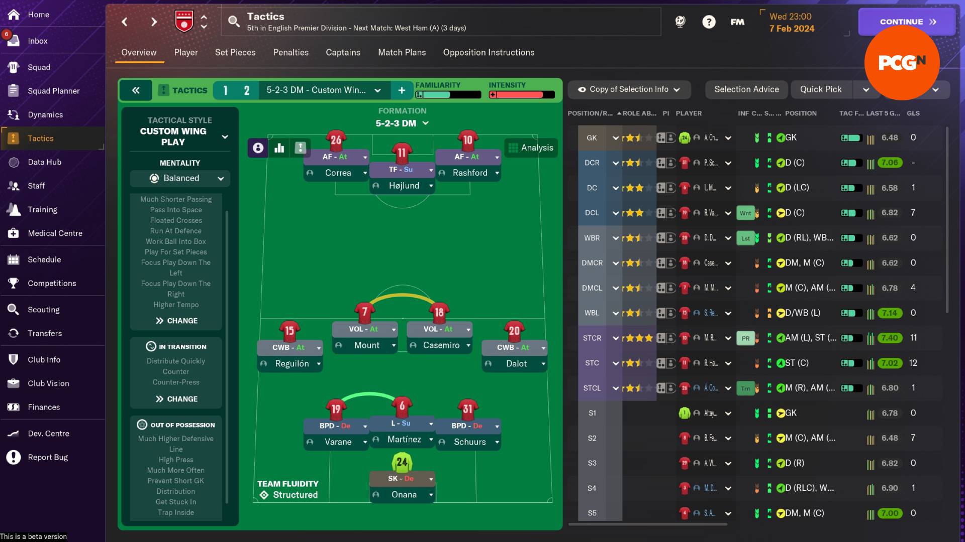 Meilleures tactiques de Football Manager 2024 : 3-4-3