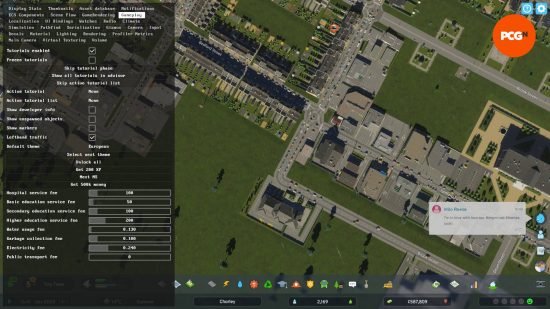 Le mode développeur qui permet aux moddeurs et autres curieux de bricoler les astuces de Cities Skylines 2.