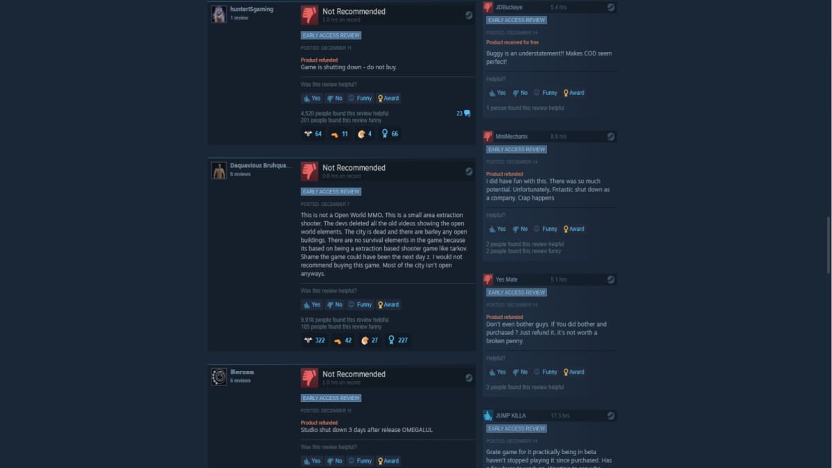 la veille des critiques Steam