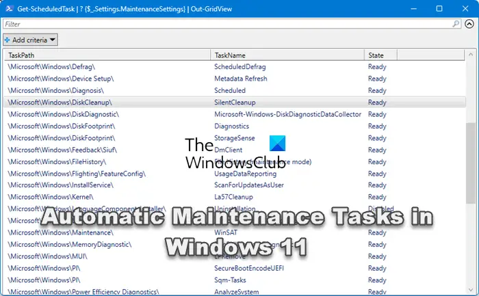 Comment lister toutes les tâches de maintenance automatique dans Windows 11