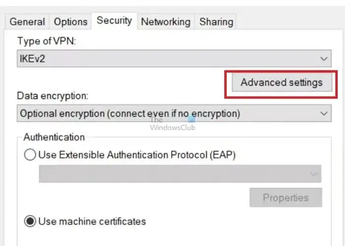 Remplacer l’adresse IP comme identité client par défaut sur le client VPN Windows IKEv2