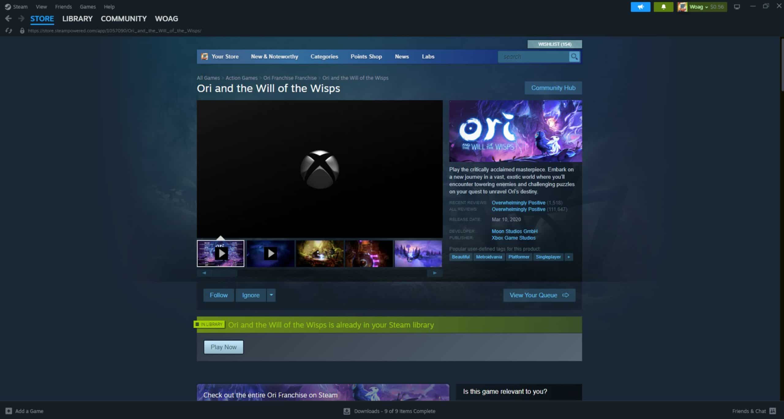 Ori sur Steam