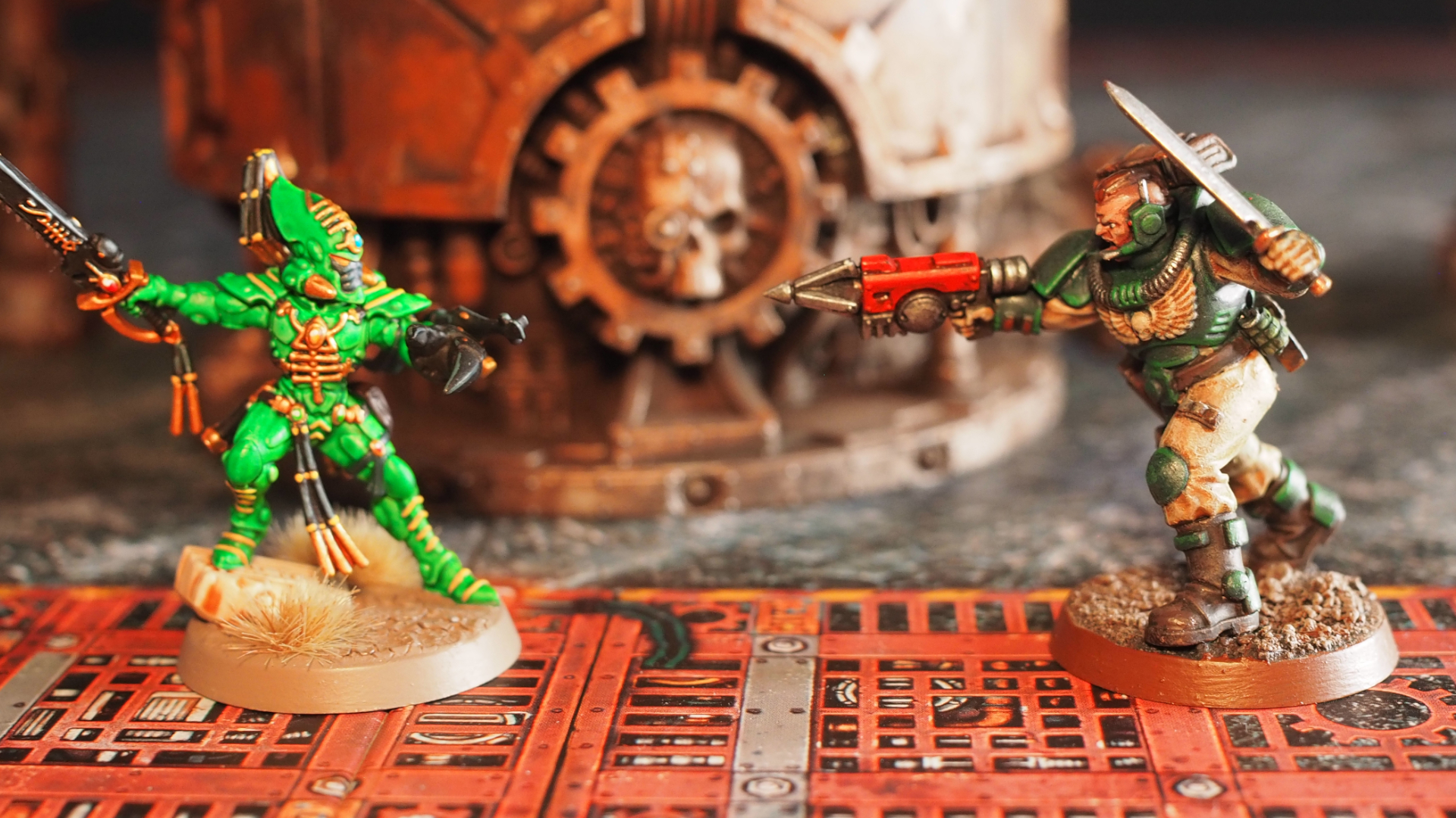 Un exarque scorpion frappant et un éclaireur Space Marine s'affrontent dans Kill Team: Salvation