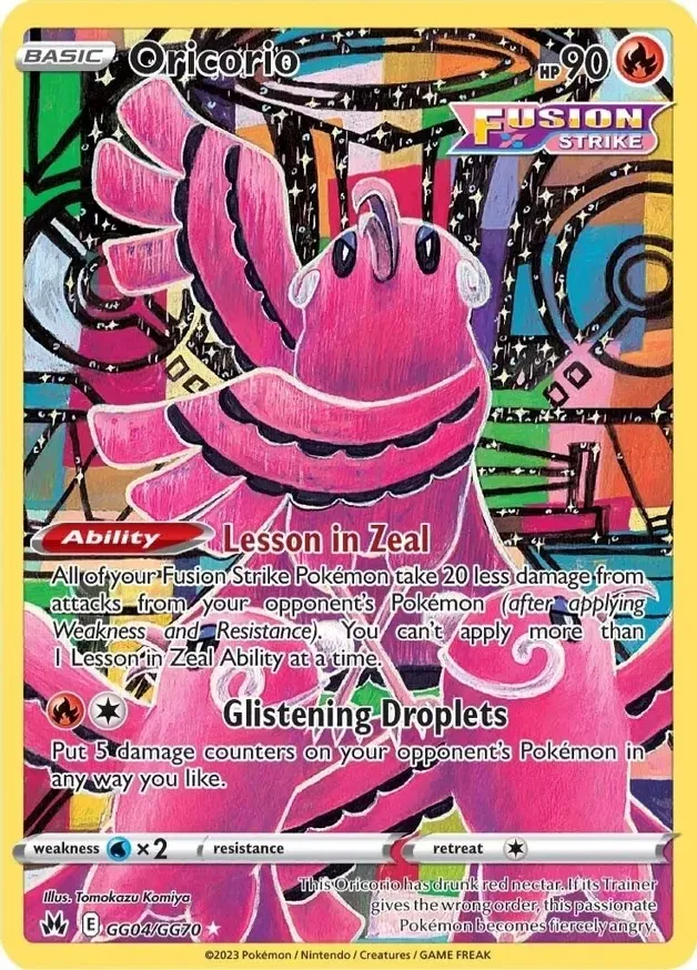 Carte Oricorio dans l'ensemble Crown Zenith du Pokémon TCG.