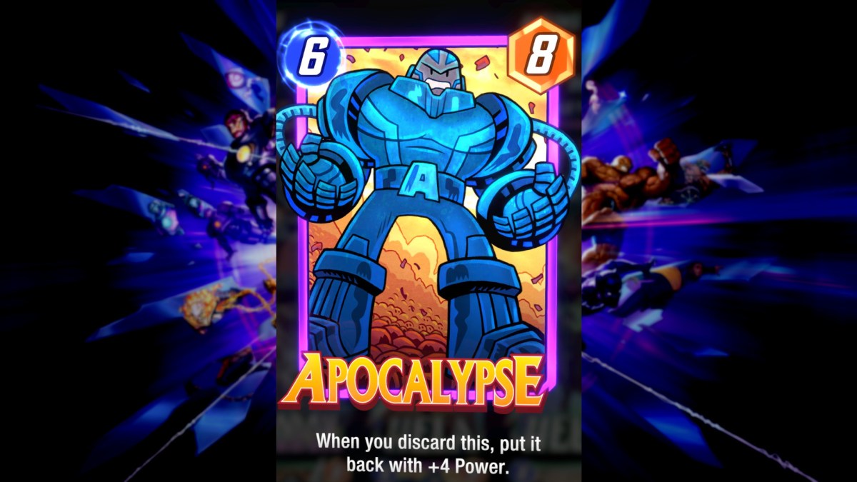 Carte de défausse d'Apocalypse dans Marvel Snap.