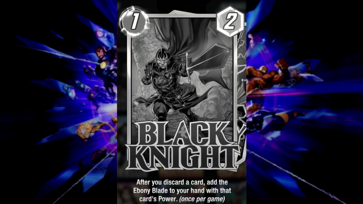 Carte de défausse de Black Knight dans Marvel Snap.