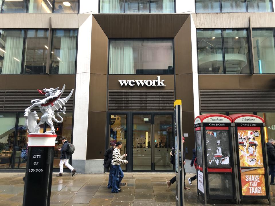 Extérieur de l'immeuble de bureaux wework dans la région de la City de Londres, Londres, Angleterre.  (Photo par : Matt Pope/UCG/Universal Images Group via Getty Images)