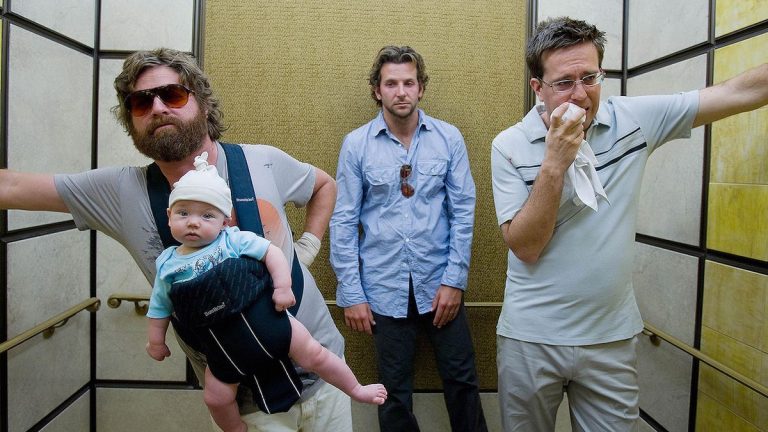 Zach Galifianakis, Bradley Cooper and Ed Helms in The Hangover