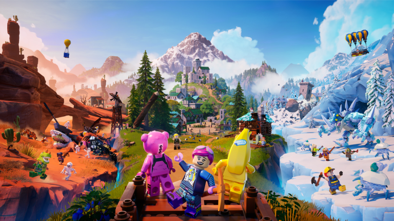 LEGO Fortnite with all the biomes visible.