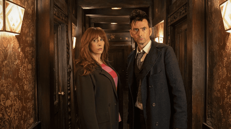 Catherine Tate and David Tennant as Donna Noble and Doctor Who in 