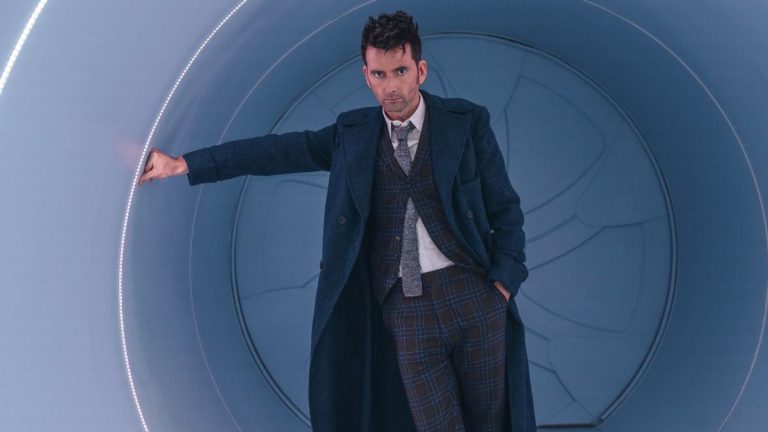 David Tennant as The Doctor in the TARDIS