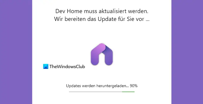 Dev Home ne se met pas à jour ;  Coincé à 90 % [Fix]