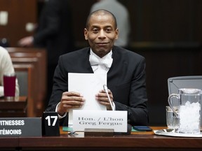 Greg Fergus comparaît comme témoin devant un comité permanent de la procédure et des affaires de la Chambre sur la Colline du Parlement à Ottawa, le lundi 11 décembre 2023.