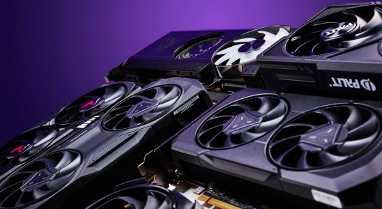 graphics cards on a purple background