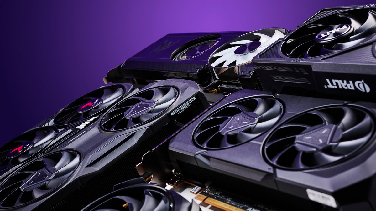 graphics cards on a purple background