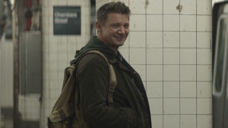 Jeremy Renner smiling in Hawkeye. 