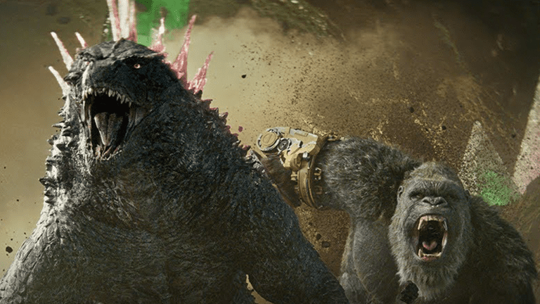 Godzilla and Kong running in the Godzilla x Kong: The New Empire trailer.