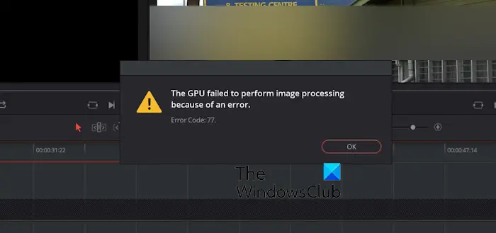 Le GPU n’a pas réussi à effectuer le traitement de l’image avec le code d’erreur – DaVinci Resolve [Fix]