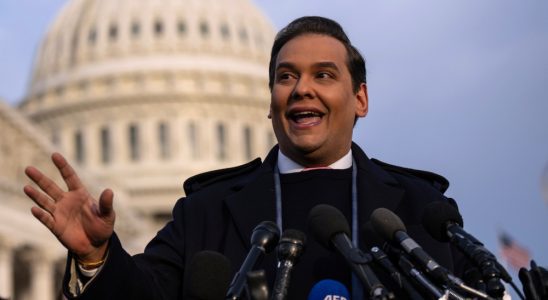 WASHINGTON, DC - NOVEMBER 30: Rep. George Santos (R-NY) talks to reporters outside the U.S. Capitol on November 30, 2023 in Washington, DC. Charged by the U.S. Department of Justice with 23 felonies including fraud and campaign finance violations, Santos is facing expulsion from the House of Representatives after the Ethics Committee reported that it found "substantial evidence" that he had violated the law. (Photo by Drew Angerer/Getty Images)