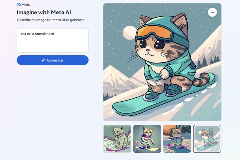 Le générateur d’images IA de Meta est disponible sous forme de site Web autonome