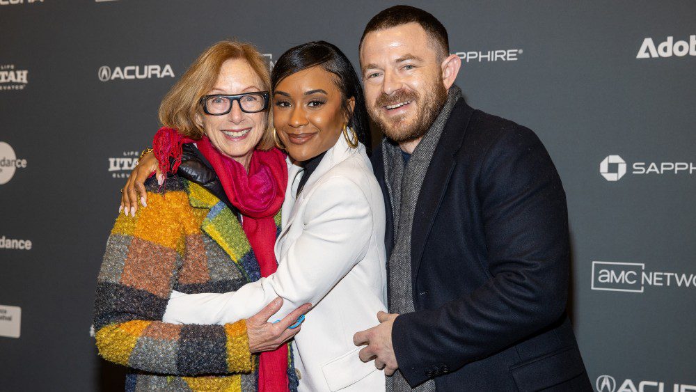 PARK CITY, UTAH - JANUARY 22: (L-R) Michelle Satter, A.V. Rockwell, and Michael Latt attend the 2023 Sundance Film Festival "A Thousand And One" Premiere at The Ray Theatre on January 22, 2023 in Park City, Utah. (Photo by Mat Hayward/Getty Images for Focus Features)