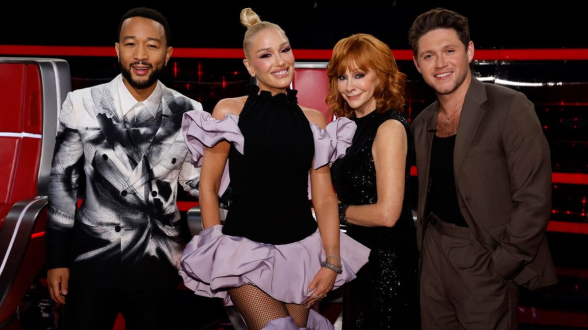 John Legend, Gwen Stefani, Reba McEntire and Niall Horan on The Voice.