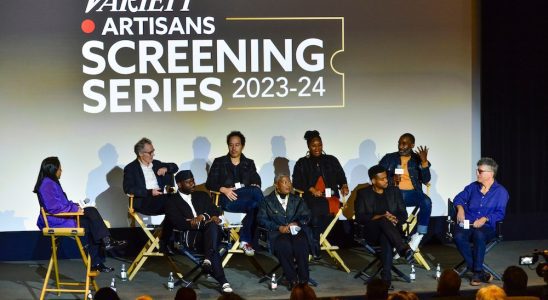 WEST HOLLYWOOD, CALIFORNIA - DECEMBER 07: (L-R) Variety Senior Artisans Editor Jazz Tangcay, Dan Laustsen, Director Blitz Bazawule, Paul Austerberry, Francine Jamison-Tanchuk, Carol Rasheed, Kris Bowers, Lawrence Davis and Jon Poll attend 2023-2024 Variety Artisan Screening Series Presents "The Color Purple" at SilverScreen Theater on December 07, 2023 in West Hollywood, California. (Photo by Jerod Harris/Variety via Getty Images)