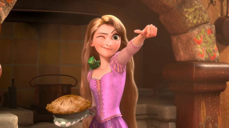 Rapunzel in Tangled.