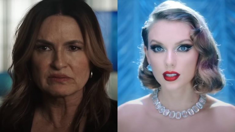 From left to right: Mariska Hargitay on Law and Order and Taylor Swift in the 