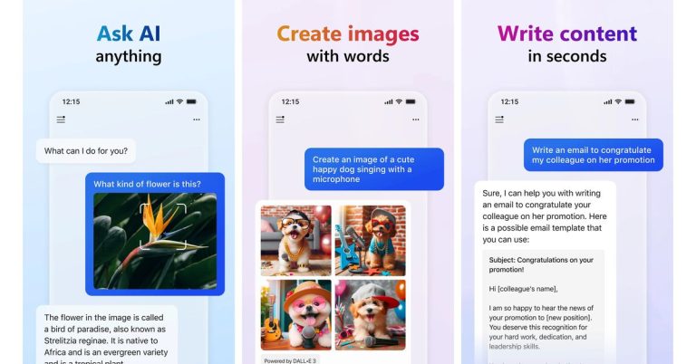 Microsoft Copilot est désormais disponible sous forme d’application de type ChatGPT sur Android