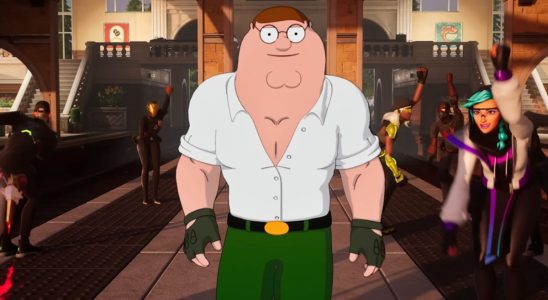 Peter Griffin walking in the Fortnite Battle Royale trailer.