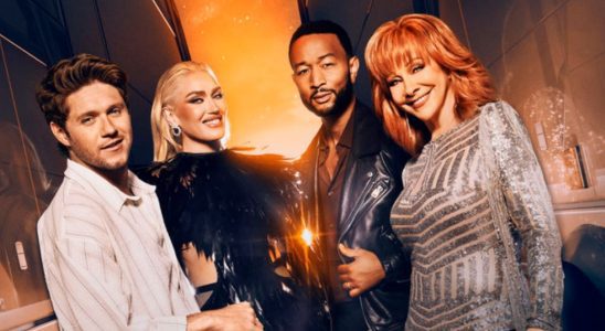 Gwen Stefani, Niall Horan, John Legend and Reba McEntire on The Voice.