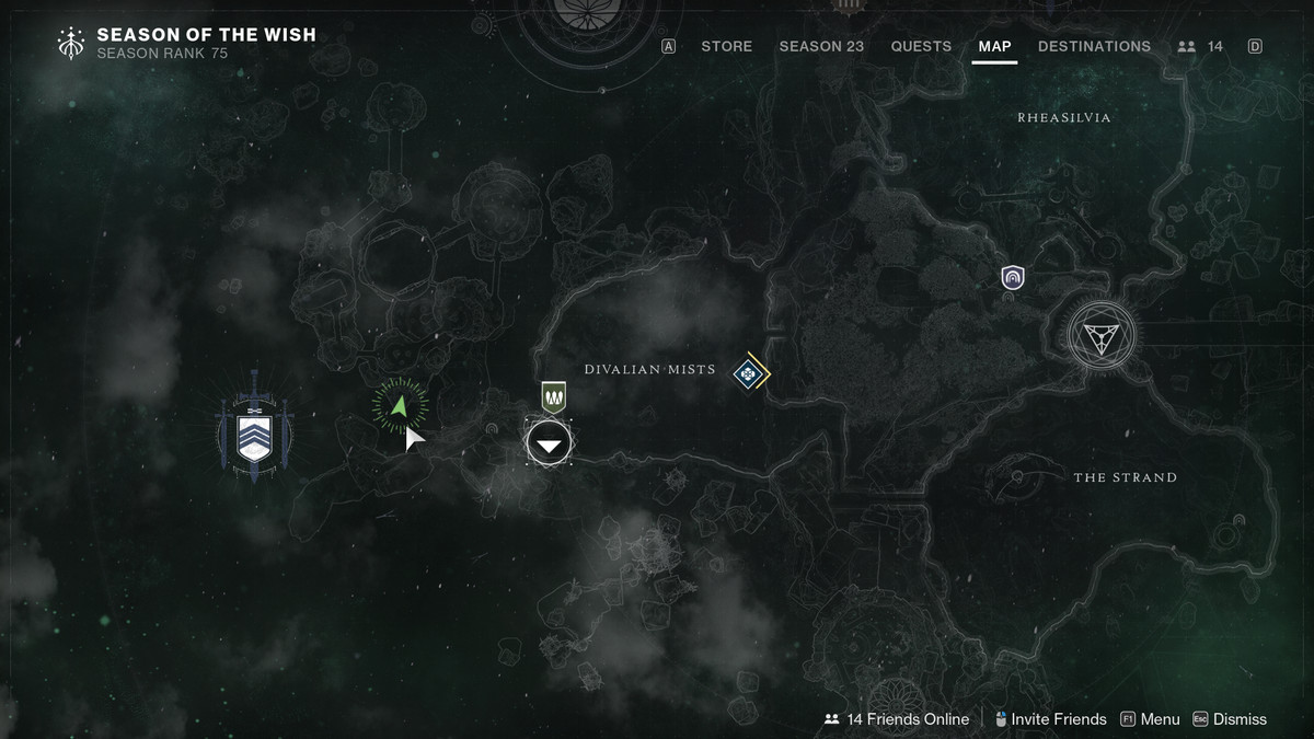 Une carte de la Dreaming City dans Destiny 2