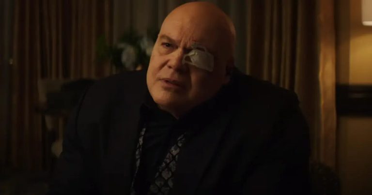 Kingpin wearing his eyepatch in Echo. This image is part of an article about how Echo's mid-credits scene sets up a major Daredevil storyline.