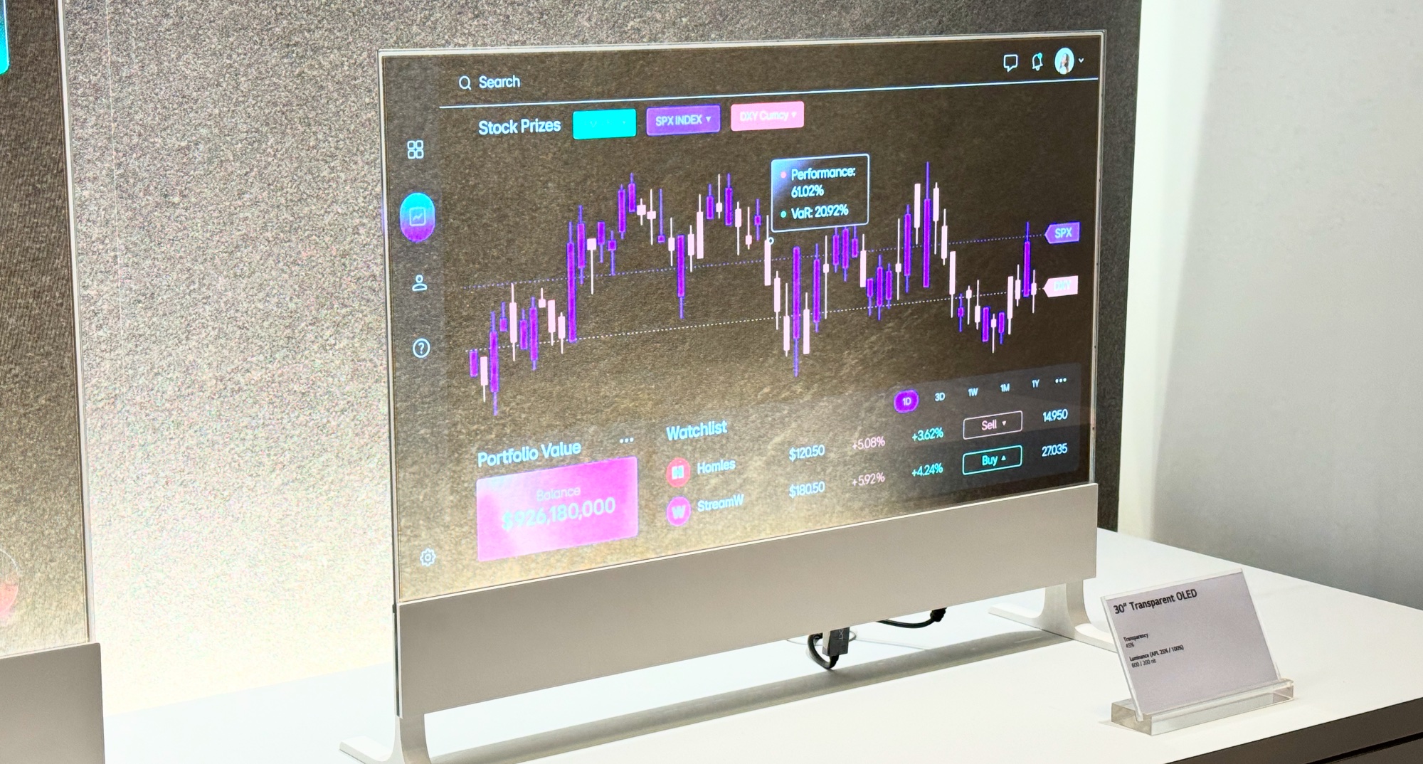 Écran OLED transparent LG Display de 30 pouces