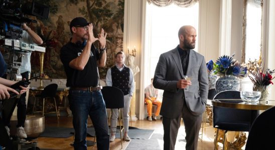 THE BEEKEEPER, from left: director David Ayer, Jason Statham, on set, 2024.  ph: Daniel Smith /© MGM /Courtesy Everett Collection