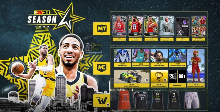 NBA 2K24 Récompenses de la saison 4 et récompenses de niveau 40 (Ma CARRIÈRE, Mon ÉQUIPE, Pass Premium)
