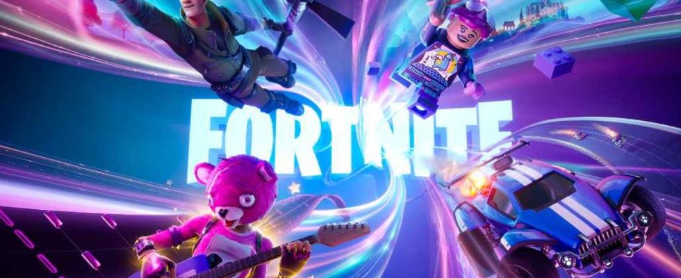 The loading screen in Fortnite Chapter 5. This image is part of an article about how to redeem a Fortnite gift card.