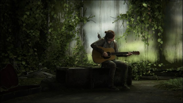 Ellie joue de la guitare dans The Last of Us Part 2.