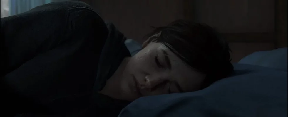 Ellie sleeping in The Last of Us 2.