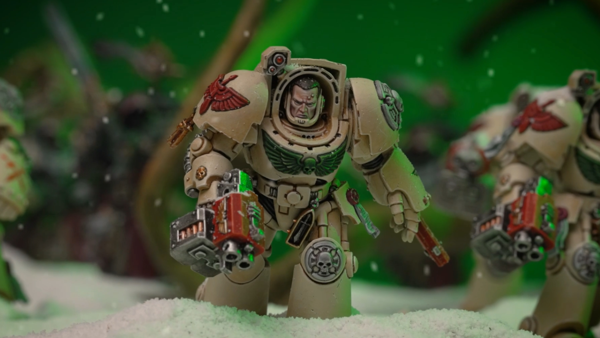 Les Deathwing Assault Terminators avancent dans la neige